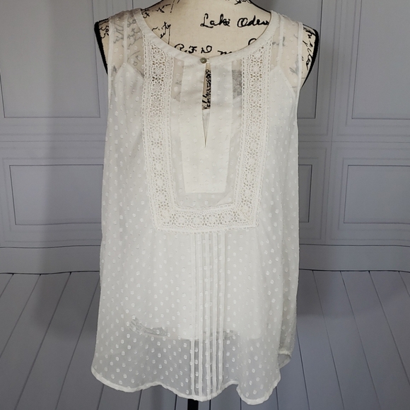 Daniel Rainn Tops - DANIEL RAINN Sheer Polkadot Top